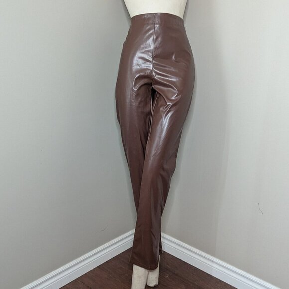 Suzanne Betro Faux Leather Vegan Pants L NWOT - Picture 3 of 11